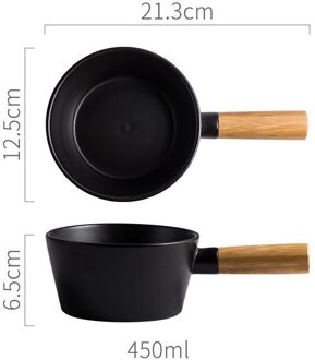 Slakom Keramische Kom Plaat En Fruitschaal Lade Spaghetti Plaat Nordic Stijl Bakken Kom Met Houten Handvat Mengkom zwart