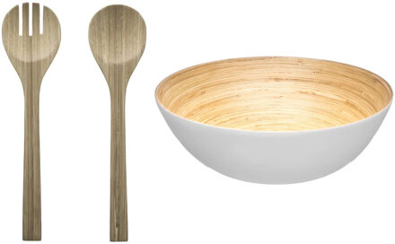 Slakom/schaal met slacouvert - Bamboe - D30 cm