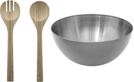 Slakom/schaal met slacouvert - RVS - D29 cm