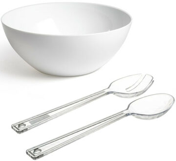 Slakom/schaal met transparant slacouvert - Kunststof - D26 cm