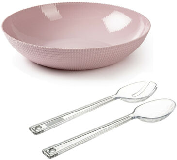 Slakom/schaal met transparant slacouvert - Kunststof - D30 cm