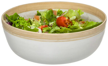 Slakom/serveer schaal- Bamboe - D30 cm - Saladeschalen Wit