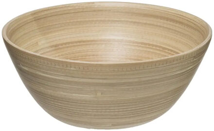 Slakommetjes/serveer schaaltjes - bamboe - D17 cm - Saladeschalen Beige