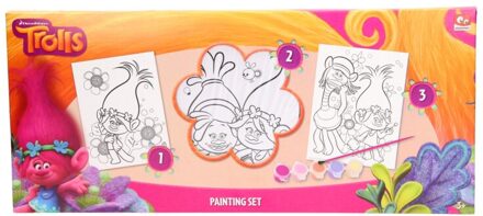 Slammer Trolls drieluik schilderset Multikleur