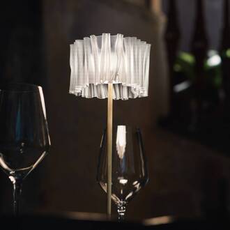 Slamp Accordéon Battery tafellamp prisma/wit wit, wit-transparant, messing