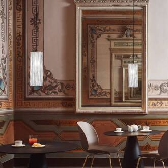 Slamp Accordéon verticale hanglamp prisma/zwart transparent, zwart