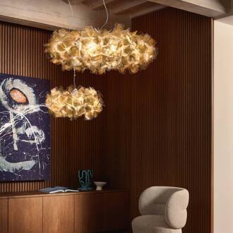 Slamp hanglamp Clizia Mama Non Mama, Ø 78 cm, goud/helder goud, helder