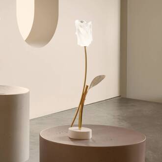 Slamp LED tafellamp Tulip, witte voet goud, wit