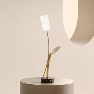Slamp LED tafellamp Tulip, zwarte voet goud, zwart