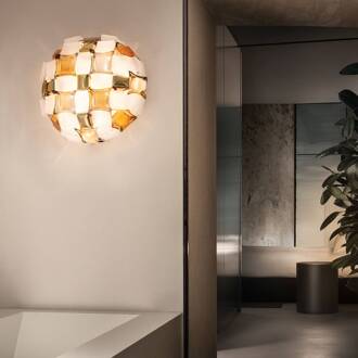 Slamp Mida wandlamp, 32x32 cm amber/wit amber, wit