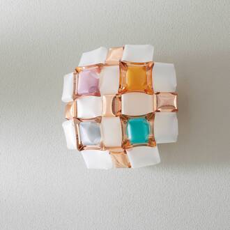 Slamp Mida wandlamp, 32x32 cm bont/wit multicolor, wit