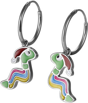 'Slang' Kinderen 925 Echt Zilveren Dangle Oorbellen - Zilver ZO-7454