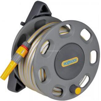 Slanghaspel 30 m met 15 m slang wandmontage Grijs