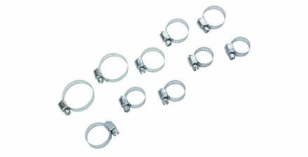 Slangklemmen set van 20x stuks - in 5 formaten - slangen vastzetten/afklemmen