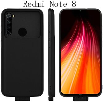 Slanke Acculader Case Voor Xiaomi Redmi Note 8 Terug clip batterij Case ForRedmi Note 8 Pro shockproof Extended power bank Case Redmi Note 8-zwart