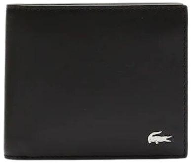 Slanke Billfold Italiaans Leren Portemonnee Lacoste , Black , Heren - ONE Size