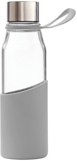 Slanke glazen waterfles 550ml Grijs - One size
