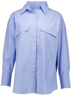 Slanted pckts blouses Blauw - 34