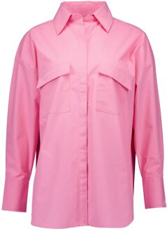 Slanted pckts blouses Roze - 34