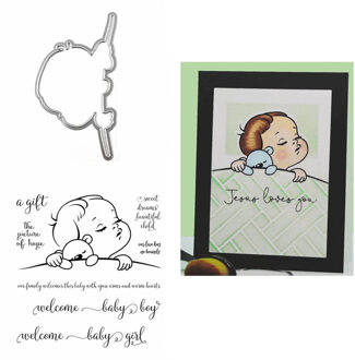 Slapen Baby Stempels En Matrijzen Set Clear Stempel En Stansmessen Voor Diy Scrapbooking Papier Kaarten Craft