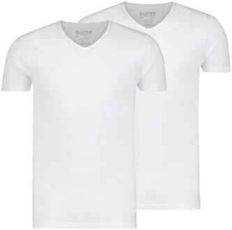 Slater 2-pack T-shirt V-neck Wit - M - Heren