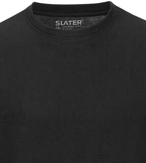 Slater 2520 - 2-pack Heren T-shirt Hoge Ronde Hals Zwart Basic - M