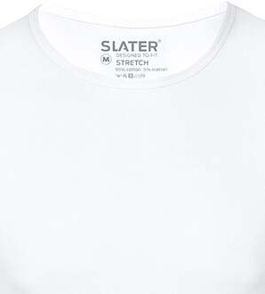 Slater 6500 - 2-pack Heren T-shirt Ronde Hals Wit Stretch - M