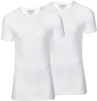 Slater 6500 - 2-pack Heren T-shirt Ronde Hals Wit Stretch - S