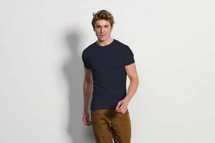 Slater 6510 - 2-pack Heren T-shirt Ronde Hals Navy Stretch - L