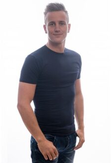 Slater 6510 - 2-pack Heren T-shirt Ronde Hals Navy Stretch - M