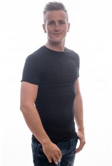 Slater 6520 - 2-pack Heren T-shirt Ronde Hals Zwart Stretch - L