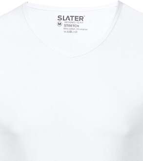 Slater 6600 - 2-pack Heren T-shirt V-Hals Wit Stretch - M