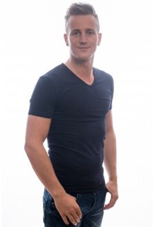Slater 6610 - 2-pack Heren T-shirt V-Hals Navy Stretch - L