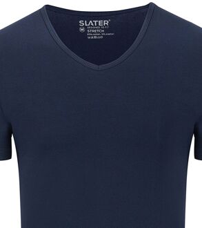 Slater 6610 - 2-pack Heren T-shirt V-Hals Navy Stretch - M