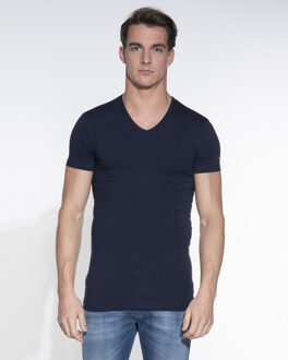 Slater 6610 - 2-pack Heren T-shirt V-Hals Navy Stretch - XL