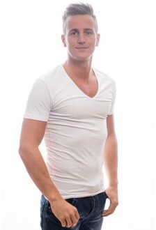 Slater 6700 - 2-pack Heren T-shirt Diepe V-Hals Stretch Wit - XXL