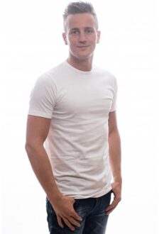 Slater 7500 - 2-pack Heren T-shirt Ronde Hals Wit Basic Fit - 3XL