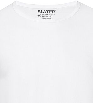 Slater 7500 - 2-pack Heren T-shirt Ronde Hals Wit Basic Fit - 3XL