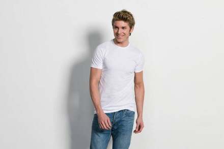 Slater 7500 - 2-pack Heren T-shirt Ronde Hals Wit Basic Fit - L