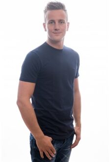 Slater 7510 - 2-pack Heren T-shirt Ronde Hals Navy Basic Fit - L