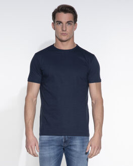 Slater 7510 - 2-pack Heren T-shirt Ronde Hals Navy Basic Fit - S