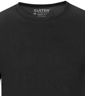 Slater 7520 - 2-pack Heren T-shirt Ronde Hals Zwart Basic Fit - S