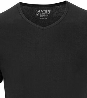 Slater 7620 - 2-pack Heren T-shirt V-Hals Zwart Basic Fit - M