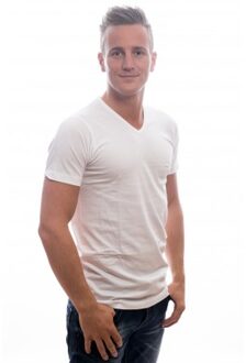 Slater 7800 - 2-pack Heren T-shirt V-Hals Extra Lang Wit Basic Fit - 3XL