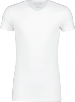 Slater T-Shirt Stretch Extra Long Fit V-Neck (two pack) White Wit - 3 XL