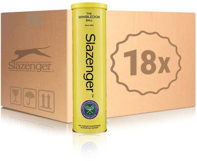 Slazenger 18x verpakking 4 stuks Wimbledon In een doos geel - nosize