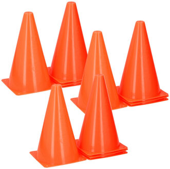 Slazenger Sport/voetbal pionnen - 12x stuks - oranje - kunststof - 14,2 x 23,5 cm - spelen/training pionnen