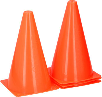 Slazenger Sport/voetbal pionnen - 4x stuks - oranje - kunststof - 14,2 x 23,5 cm - spelen/training pionnen