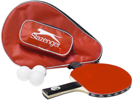 Slazenger Tafeltennisset Slazenger 1 batje, 3 balletjes in opbergtas - Tafeltennisset Rood