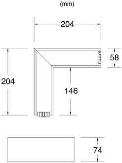 SLC LED hoekconnector Klik rechts, AC, zwart